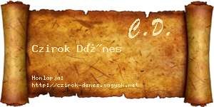 Czirok Dénes névjegykártya