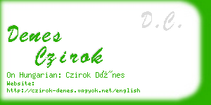 denes czirok business card